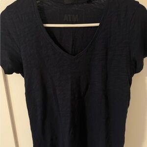 ATM Anthony Thomas Melillo Dark Blue V-Neck Tee